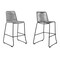 Armen Living Shasta 26" Outdoor Metal and Gray Rope Stackable Barstool, PK2 LCSTBABLGRY26 - alternate 1